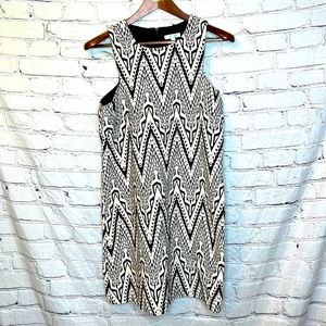 Jade Melody Tam Black & Cream Sleeveless Dress Size Large Excellent Condition
